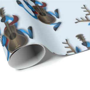 Papier Cadeau Renne de danse avec la guitare