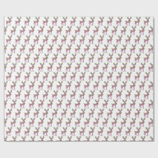 Papier Cadeau Renne de Noël rose Gay Fierté Arc-en-ciel