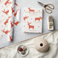 Rennes de Noël. Motif d'animaux des bois rouges
