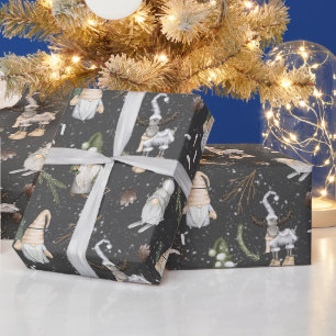 Papier Cadeau Rennes et lutins de Noël