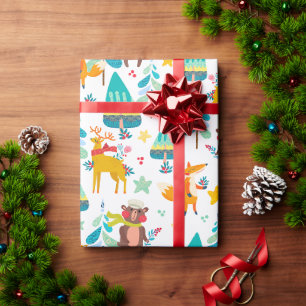 Papier Cadeau Rennes, ours et renards