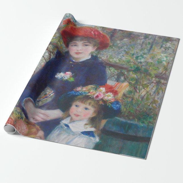 Papier Cadeau Renoir Deux Soeurs Terrasse Français Impressionnis (Déroulé)