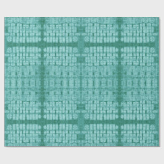 Papier Cadeau Répétition de Shibori Brodé Sarcelle