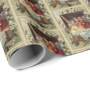 Papier Cadeau Reproduction Vintage de Noël
