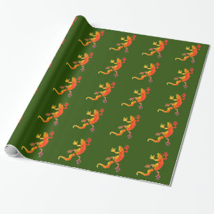 Papier Cadeau Reptile de lézard de gecko d'eco de faune