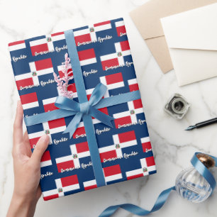 Papier Cadeau République Dominicaine Papier Enveloppant, Drapeau