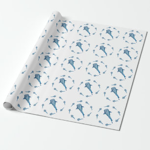 Papier Cadeau Requin baleine à l'aquarelle