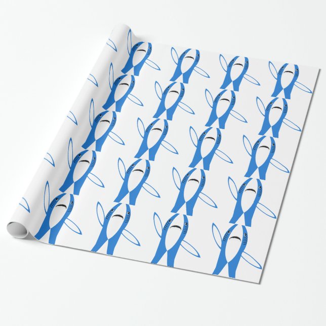 Papier Cadeau Requin dansant (Déroulé)