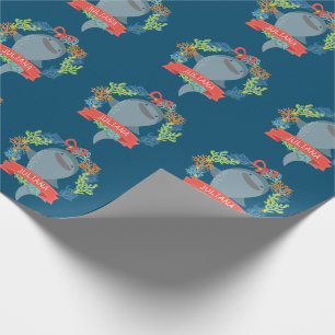 Papier Cadeau Requin De Baleine Drôle Avec Son Nom Noël