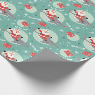 Papier Cadeau Requin et Père Noël