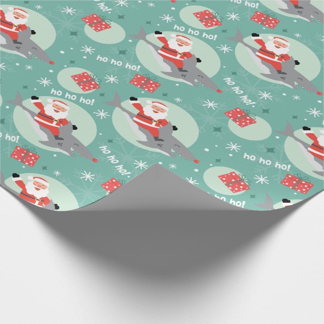Papier Cadeau Requin et Père Noël (Coin)