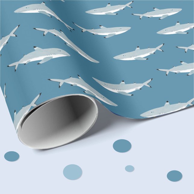Papier Cadeau Requin noir à pointe noire (Black Tipped Reef Shark gift wrapping paper)
