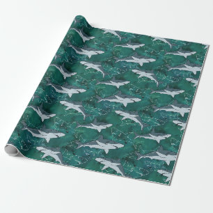 Papier Cadeau Requins, marine, mer, poisson, prédateur, animal,