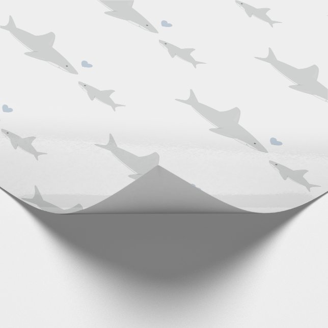 Papier Cadeau Requins mignons | Papier d'enrobage de Baby shower (Coin)