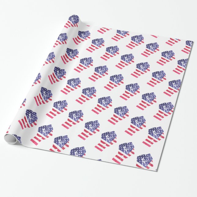 Papier Cadeau Résistez à l'antiTrump du drapeau américain (Déroulé)