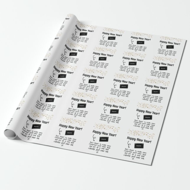 Papier Cadeau Résolution Sarcastique drôle Happy Nouvel An Confe (Déroulé)