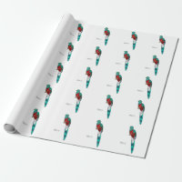 Resplendent quetzal bird cartoon illustration 