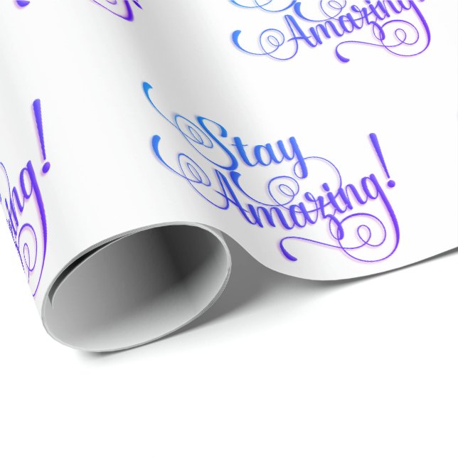 Papier Cadeau Rester le texte Extraordinaire en blanc (Coin rond)