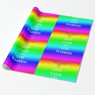 Papier Cadeau Restez calme et restez marié Glossy Wrapy