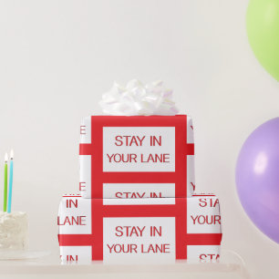 Papier Cadeau Restez dans votre voie Panneau de signalisation ro