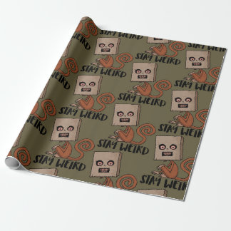 Papier Cadeau Restez Étrange Singe De Sacoche