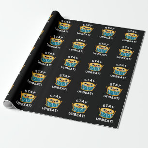 Papier Cadeau Restez optimisé Funny Positif Tambour Pun Dark BG