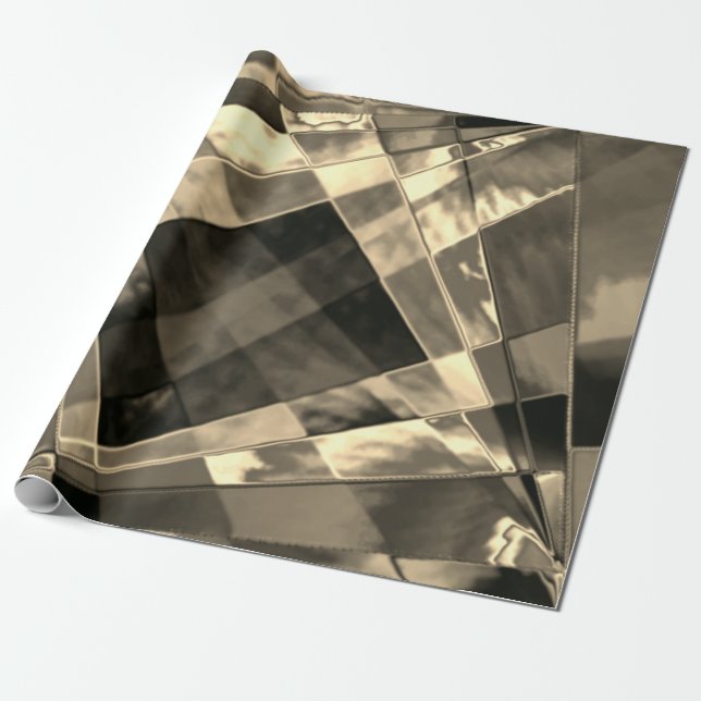 Papier Cadeau Retângulos inclinados em tons madeira ou bege. (Déroulé)