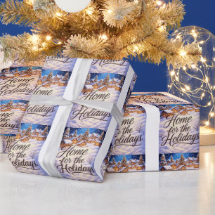 Papier Cadeau 'Retour à la maison pour les fêtes'
