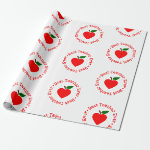 Papier Cadeau retour à l'école meilleur enseignant jamais