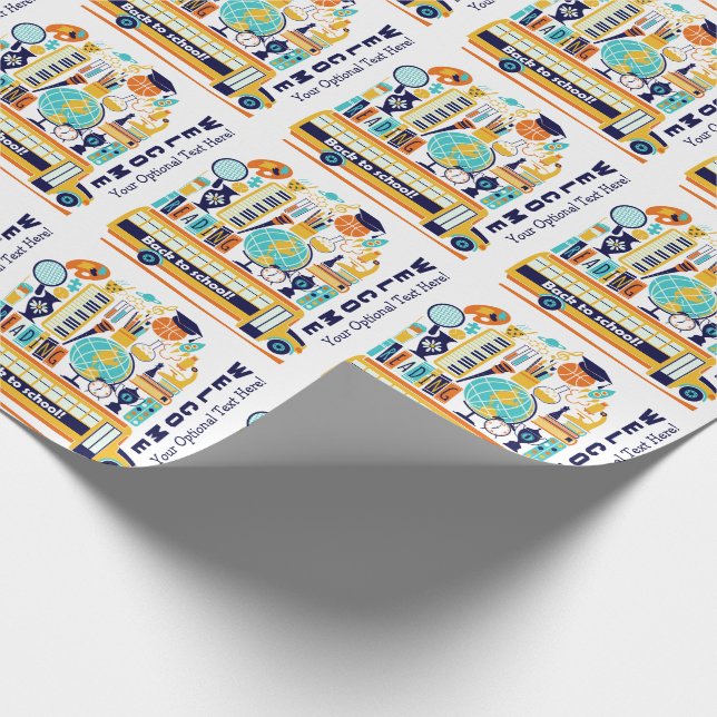 Papier Cadeau Retourner à l'école papier d'habillage de texte pe (Coin)