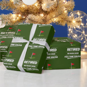Papier Cadeau Retraite de golf avec balle de golf sur le vert