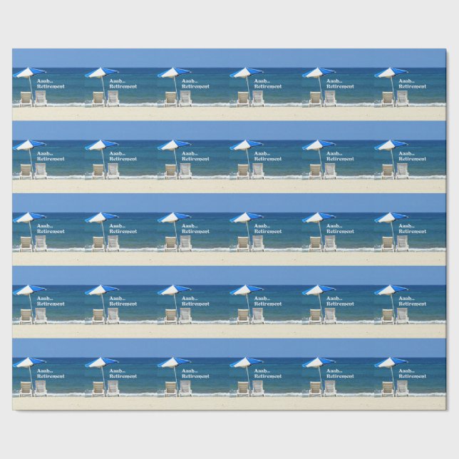 Papier Cadeau Retraite, détente à la plage (Couture)
