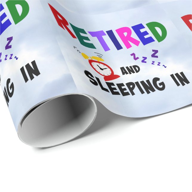 Papier Cadeau Retraité et dormant dedans (Coin rond)