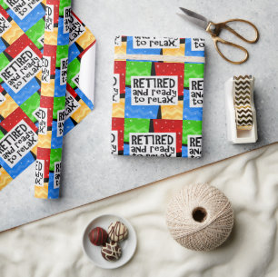 Papier Cadeau Retraité et prêt à se détendre, Drôle retraite
