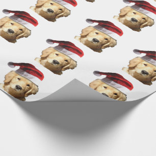 Papier Cadeau Retriers d'or de Noël