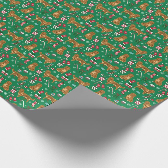 Papier Cadeau Retriever de noël de Canard de Nouvelle-Écosse (Coin)