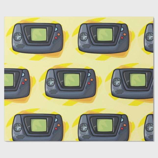 Papier Cadeau Retro 90s Handheld Game Console Gamer (Plat)