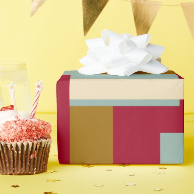 Papier Cadeau Retro Block Design 3 (Fête d'anniversaire)