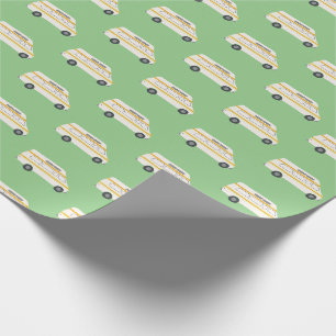 Papier Cadeau Rétro Campervan Motorhome rv Van Green