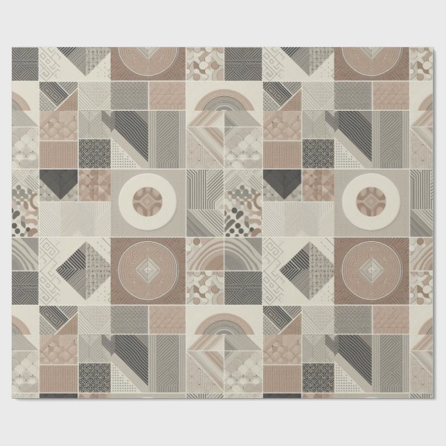 Papier Cadeau Retro Chic Géométrique Élégant Motif tribal (Plat)