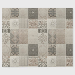 Papier Cadeau Retro Chic Géométrique Élégant Motif tribal