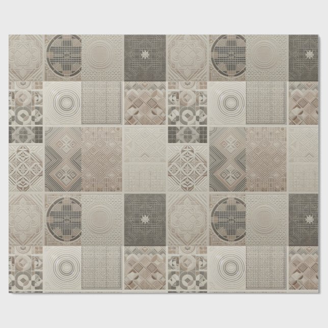 Papier Cadeau Retro Chic Géométrique Élégant Motif tribal (Plat)
