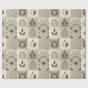 Papier Cadeau Retro Chic Géométrique Élégant Motif tribal