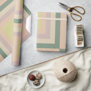 Papier Cadeau Retro Chic Lemon Pastel géométrique