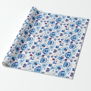 Papier Cadeau Retro Chic Russe Noël Khokhloma Cadeau