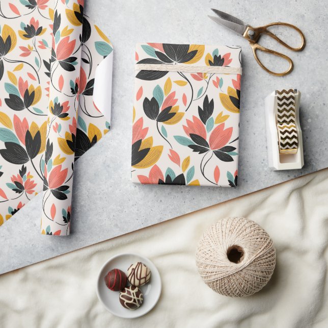 Papier Cadeau Retro Colors  (Artisanat)