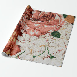 Papier Cadeau Rétro copie florale de tissu