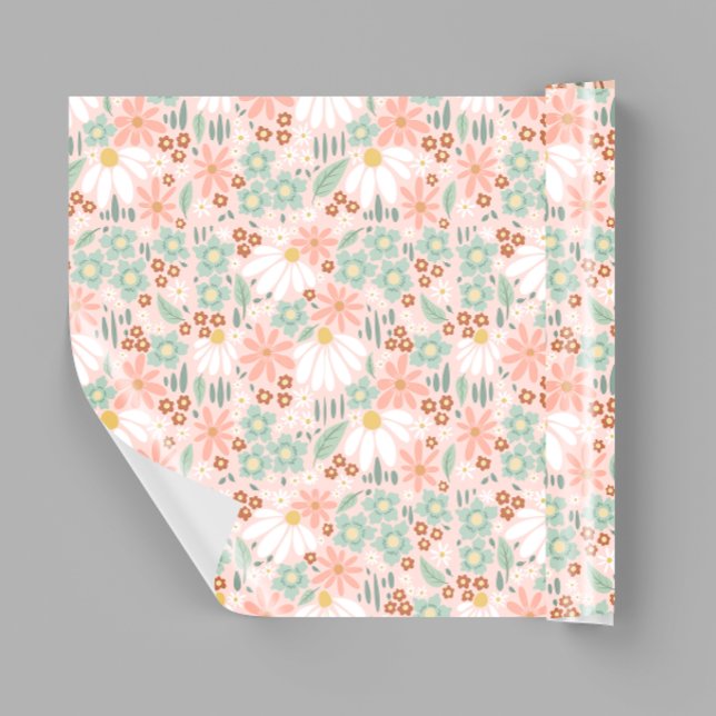 Papier Cadeau Retro Cute Rose Fleur sauvage Daisy Enfants (Créateur téléchargé)