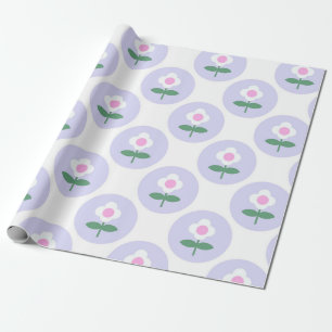 Papier Cadeau Retro Daisy Purple Ado Anniversaire Fête des mères