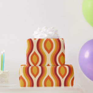 Papier cadeau rétro en forme de sablier ogee en or
